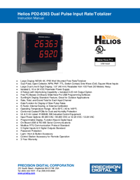 Thumbnail of document Manual - PD2-6363 Helios Dual Pulse Input Flow Rate/Totalizer